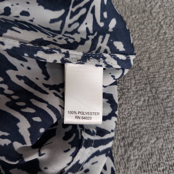 Banana Republic Womens Black Floral Semisheer Puff Short Sleeve Blouse SZ Small - Picture 10 of 12